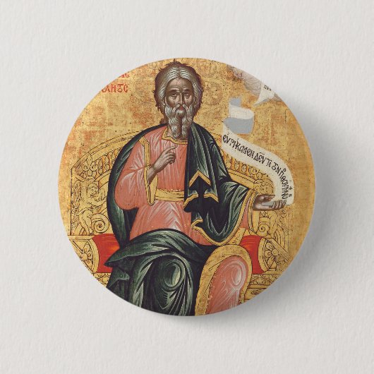 Saint Andrew der Apostel Orthodox Ikone Button (Vorderseite)
