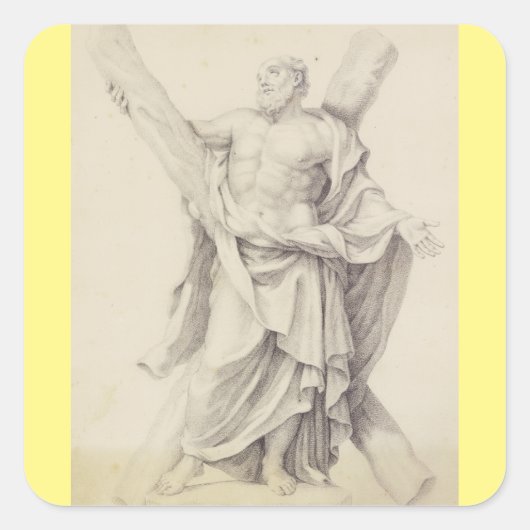 Saint Andrew einer von 12 Aposteln Quadratischer Aufkleber (Vorderseite)