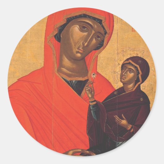 Saint Anne mit der Jungfrau Mary Runder Aufkleber (Vorderseite)