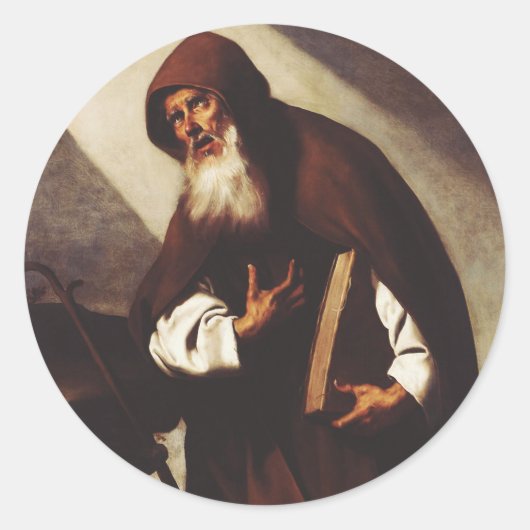 Saint Anthony der Abt Runder Aufkleber (Vorderseite)