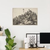 Saint Anthony Gravur von Albrecht Durer Poster (Heimbüro)