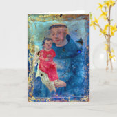 Saint Anthony Greeting Card with Prayer Karte (Gelbe Blume)