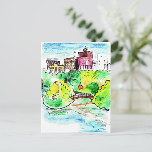 Saint Anthony Main, Minneapolis, MN Postkarte (Stehend Vorderseite)