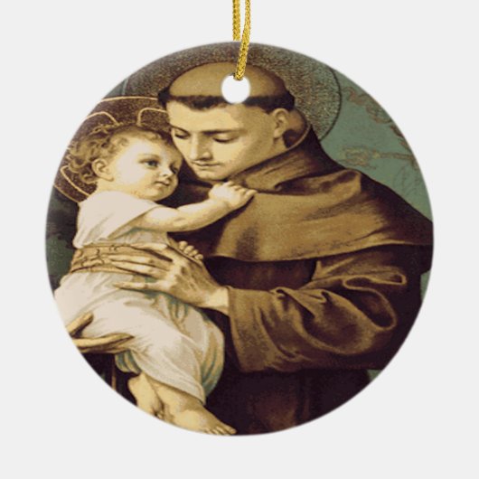 Saint Anthony Padua Keramik Ornament (Vorne)