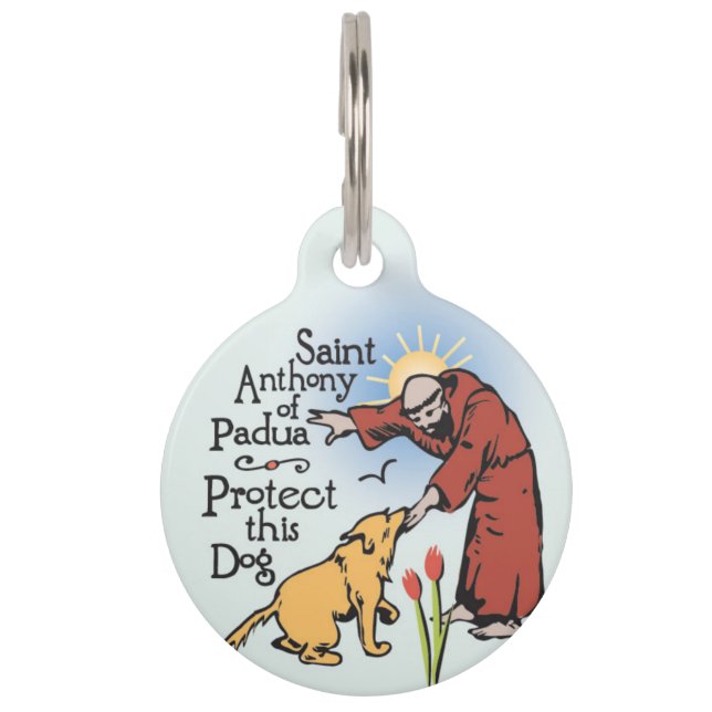 Saint Anthony Padua, Schütze diesen Hund, Haustier Haustiermarke (Vorderseite)