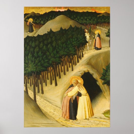 Saint Anthony - Sano di Pietro Kunstgewerbe Poster (Vorne)