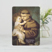 Saint Anthony Unfail Gebet Feiertagskarte (Stehend Vorderseite)