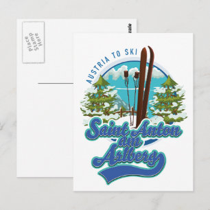 Saint Anton am Arlberg Österreich SkilogoLogo Postkarte