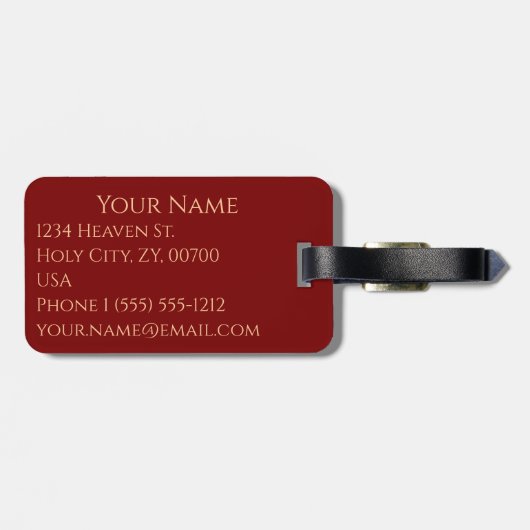 Saint Archangel Gabriel Gepäckanhänger (Rückseite horizontal)