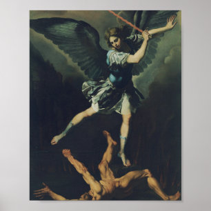 Saint Archangel Michael defeats the devil Poster