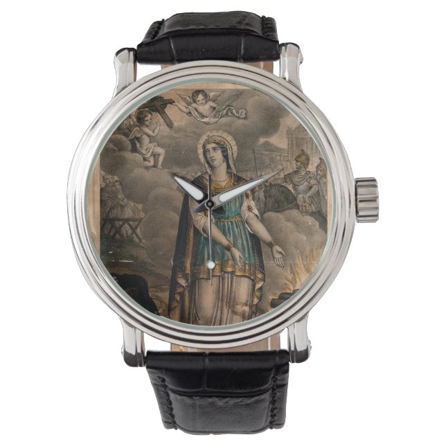 Saint Augusta Colored Lithograph Armbanduhr (Vorderseite)
