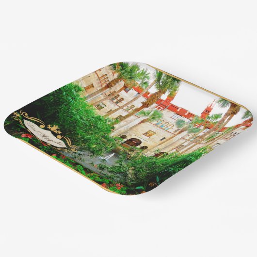 Saint Augustine Florida Lightner Museum & Garden Pappteller (Gewinkelt)