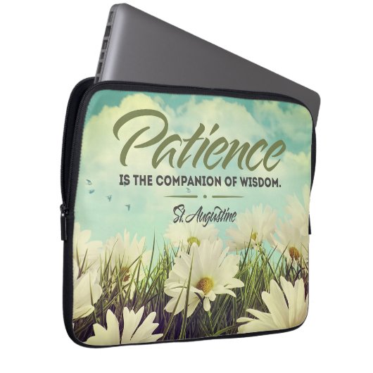 Saint Augustine Inspiration Zitat "Geduld" Laptopschutzhülle (Vorne Rechts)