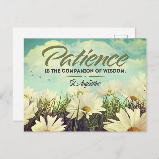 Saint Augustine Inspiration Zitat "Geduld" Postkarte (Vorne/Hinten)