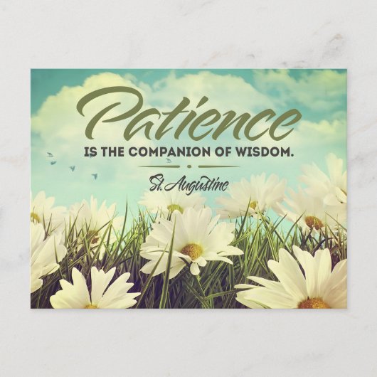 Saint Augustine Inspiration Zitat "Geduld" Postkarte (Vorderseite)