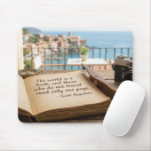 Saint Augustine Reisezitat Vintage Buch Untersetze Mousepad (Mit Mouse)