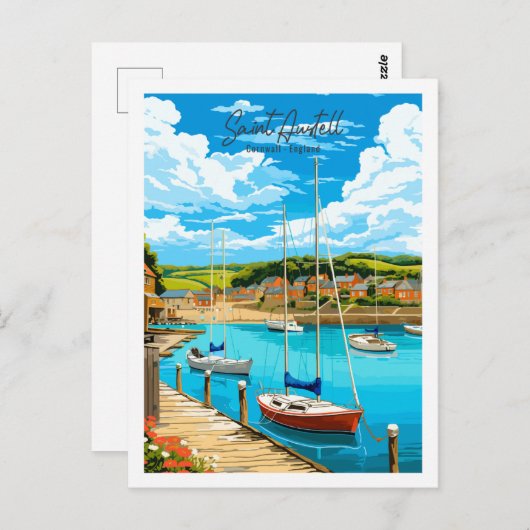 Saint Austell Cornwall England Jahrgang Reise Postkarte (Vorne/Hinten)