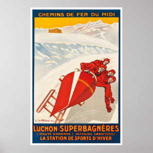 Saint Aventin Druck Frankreich Reiseplakat Luchon Poster