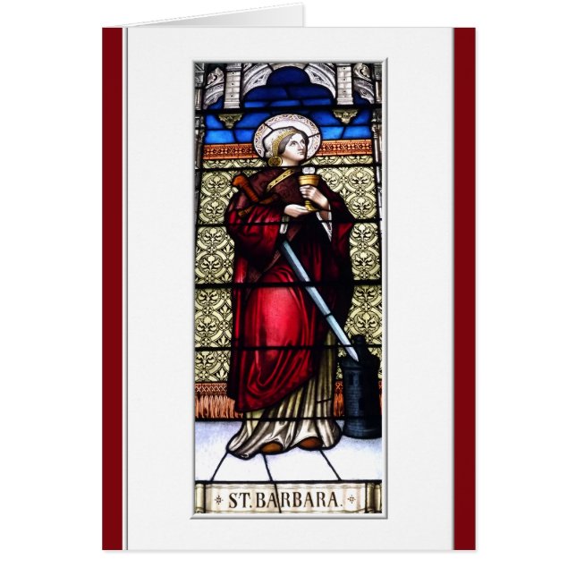 Saint Barbara gesteinigtes Glasfenster (Vorne)