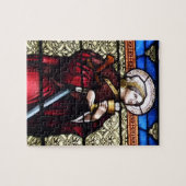 Saint Barbara gesteinigtes Glasfenster Puzzle (Horizontal)