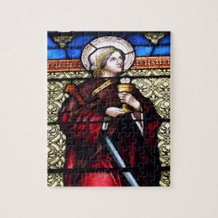 Saint Barbara gesteinigtes Glasfenster Puzzle