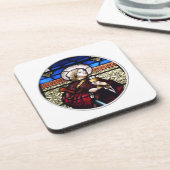 Saint Barbara gesteinigtes Glasfenster Untersetzer (Linke Seite)