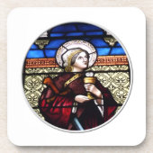 Saint Barbara gesteinigtes Glasfenster Untersetzer (Vorderseite)