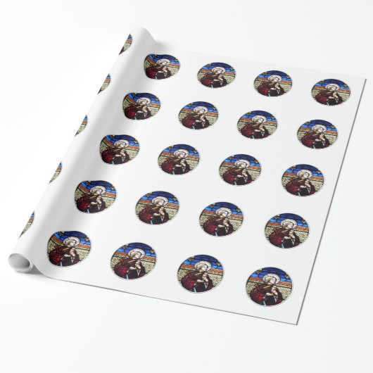 Saint Barbara gestettetes Glasfenster Umschlagpapi Geschenkpapier (Ungerollt)