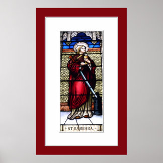 Saint Barbara Hartglas-Fenster drucken Poster