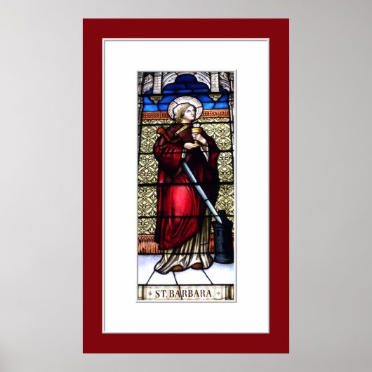 Saint Barbara Hartglas-Fenster drucken Poster (Vorne)