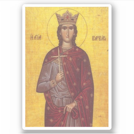 Saint Barbara Icon Aufkleber (Vorderseite)