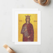 Saint Barbara Icon mit Gebet Mitteilungskarte (Vorderseite/Rückseite Beispiel)