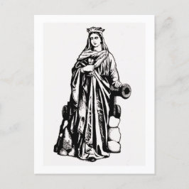 Saint Barbara mit Kalice und Kanone Postkarte