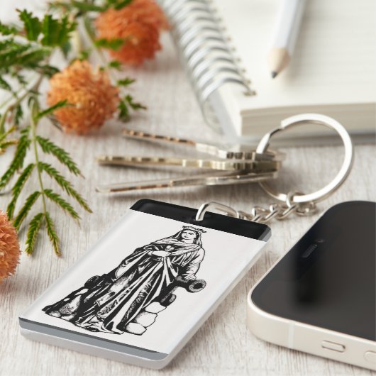 Saint Barbara mit Kalice und Kanone Schlüsselanhänger (Vorderseite rechts)