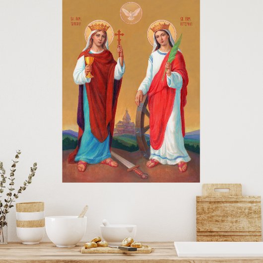 Saint Barbara und Saint Catherine Poster (Küche)