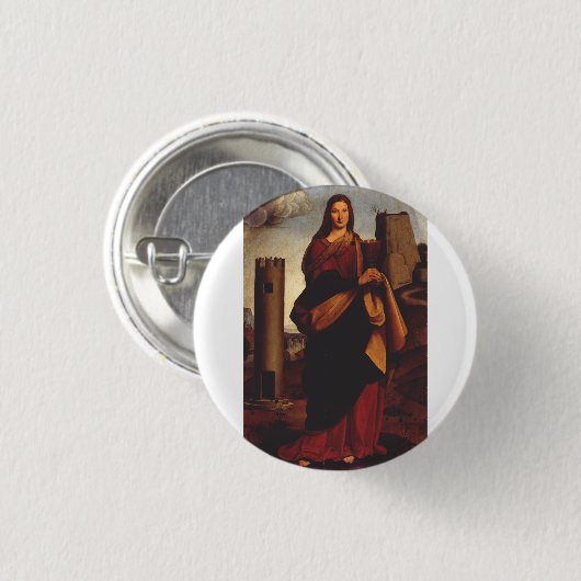 Saint Barbara von Giovanni Antonio Bolschleto Button (Vorne & Hinten)