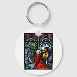 Saint Barbara's Märtyrertum verkleidete Glaskunst Schlüsselanhänger