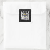 Saint Barthélemy Flag erschüttert Quadratischer Aufkleber (Tasche)