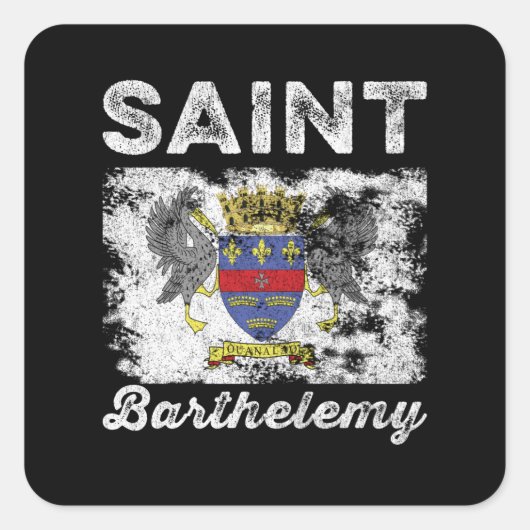 Saint Barthélemy Flag erschüttert Quadratischer Aufkleber (Vorderseite)