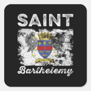 Saint Barthélemy Flag erschüttert Quadratischer Aufkleber