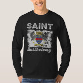 Saint Barthélemy Flag erschüttert T-Shirt (Vorderseite)