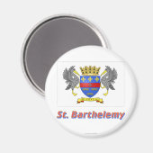 Saint Barthelemy-Flagge mit Namen Magnet (Vorderseite/Rückseite)