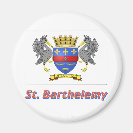 Saint Barthelemy-Flagge mit Namen Magnet (Vorne)