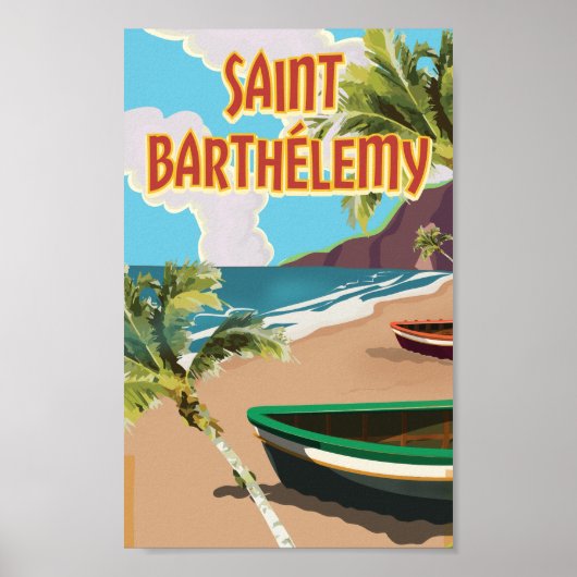 Saint Barthélemy Island Vintage Travel Poster (Vorne)