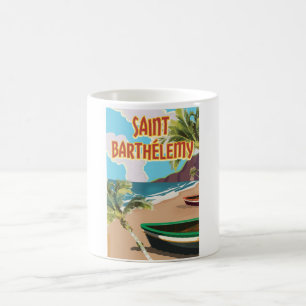 Saint Barthélemy Island Vintage Travel Poster Kaffeetasse