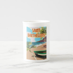 Saint Barthélemy Island Vintage Travel Poster Porzellantasse
