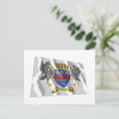 Saint Barthelemy Wave Flag Postkarte (Stehend Vorderseite)