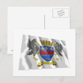 Saint Barthelemy Wave Flag Postkarte (Vorne/Hinten)