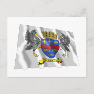 Saint Barthelemy Wave Flag Postkarte