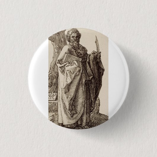 Saint Bartholomew, Apostel von Albrecht Durer Button (Vorderseite)